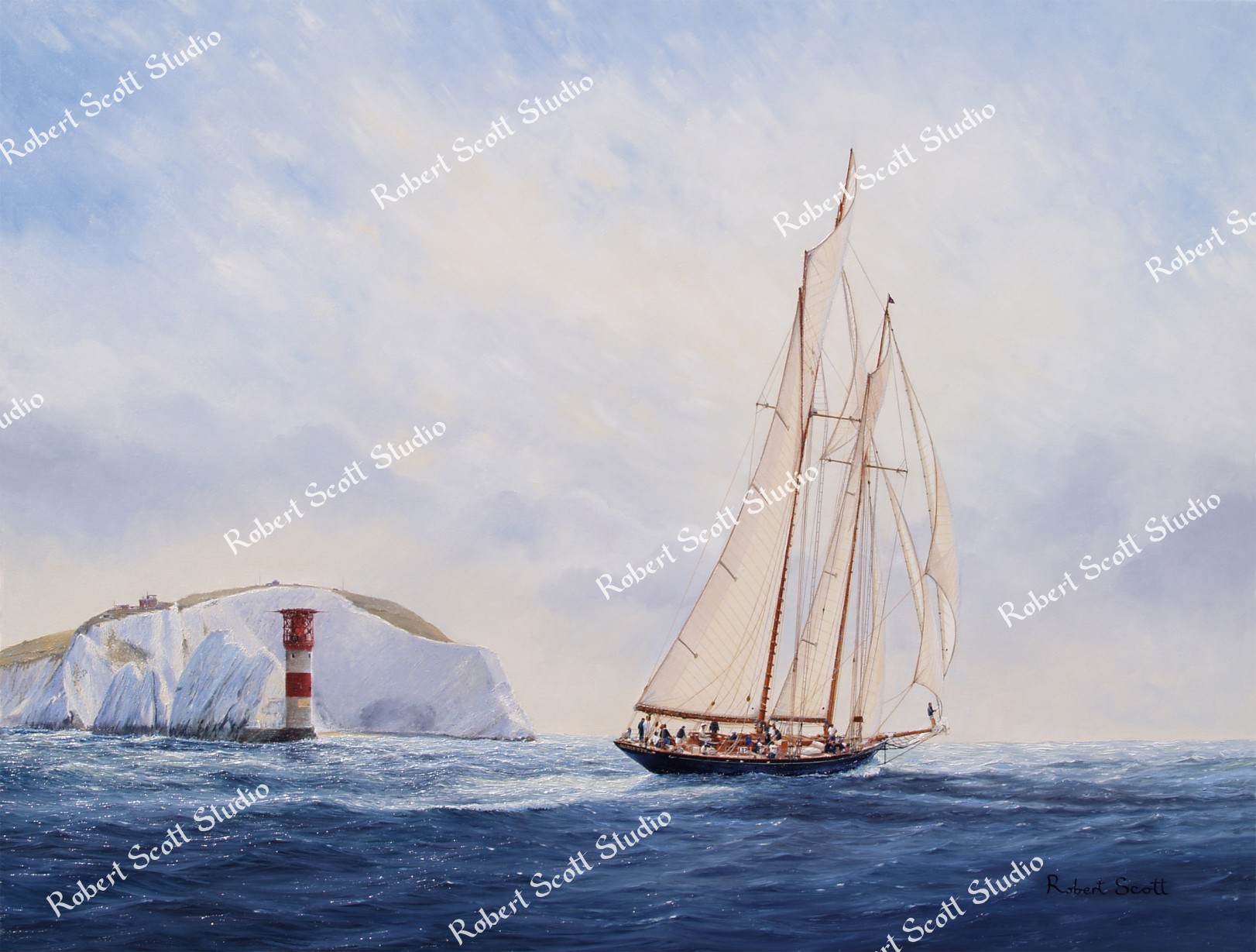 Mariette, Gaff Schooner, Rounding the Needles